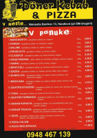 Doner Kebab Handlová menu