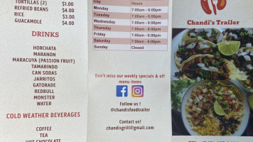 Chandi's Food Truck menu