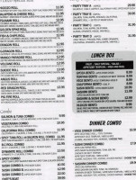 Hi Dozo Sushi menu