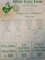 White Fence Farm menu