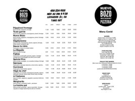 Restaurant Nuevo Bozo menu