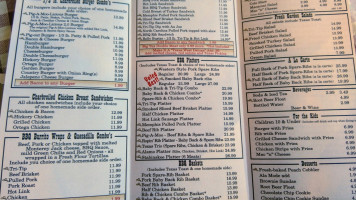 Texas West BBQ menu