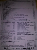 Centrál Étterem és Pizzéria menu