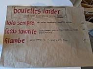 Boulibar menu