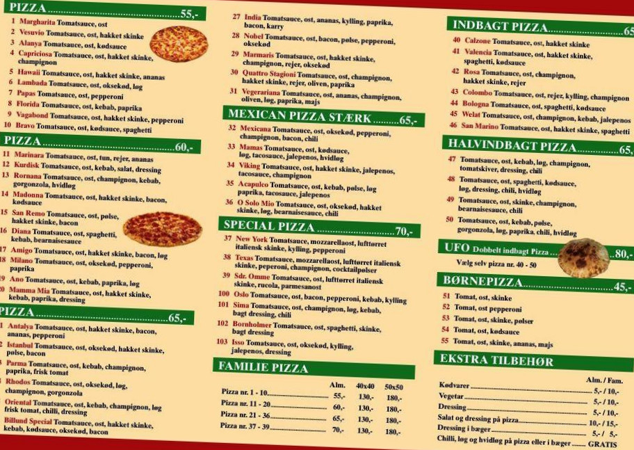 Pizza Kebabhouse Menu