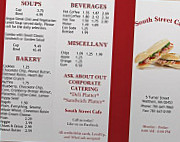 South Street Cafe menu