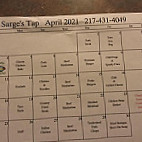 Sarges Tap menu