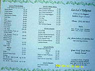 Lala's menu