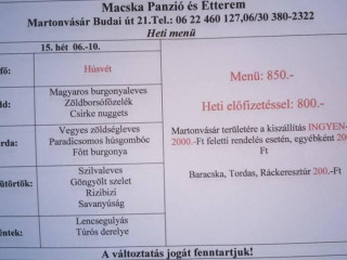 Macska Panzió Étterem