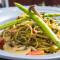 Fried Spicy Tagliatelle With Mushrooms, Garlic, And Basil (Veggie's Choice)