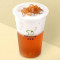 Honey Barley Tea Latte With Golden Cube Jelly . Honey Barley Tea Latte With Golden Cube Jelly